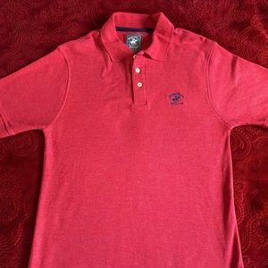 Red polo shirt